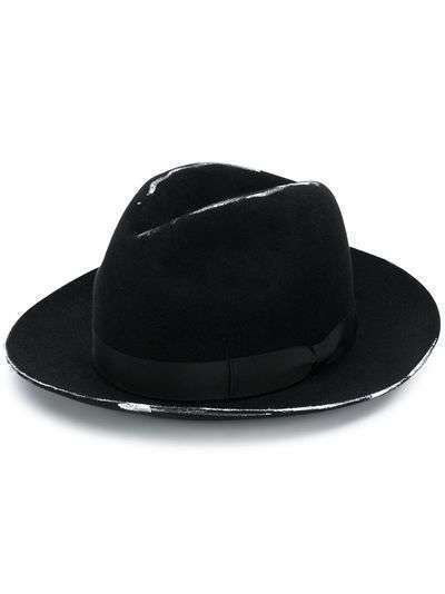 Yohji Yamamoto шляпа-трилби с принтом
