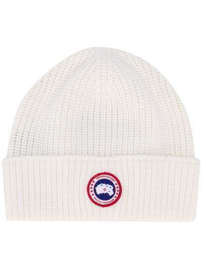 Canada Goose вязаная шапка бини с нашивкой-логотипом
