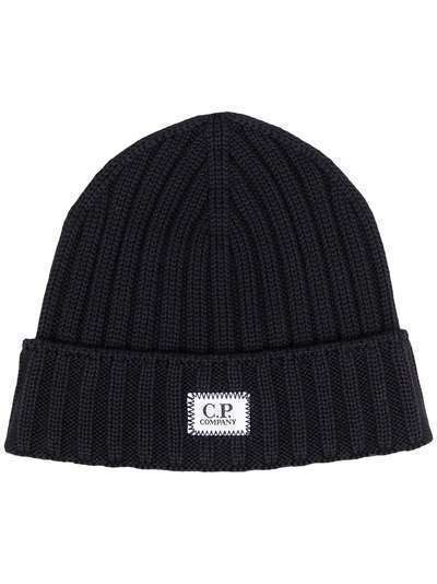 C.P. Company шапка бини с нашивкой-логотипом