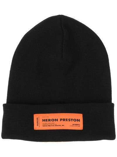 Heron Preston шапка бини с нашивкой-логотипом