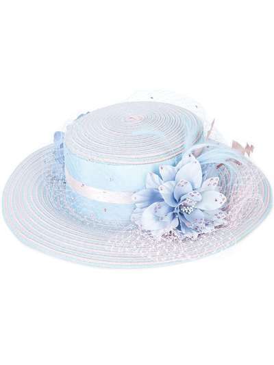 Gigi Burris Millinery шляпа с цветочной аппликацией