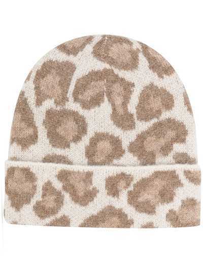 Rag & Bone шапка бини с леопардовым принтом