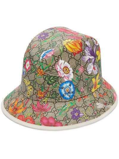 Gucci шляпа-федора с принтом Flora