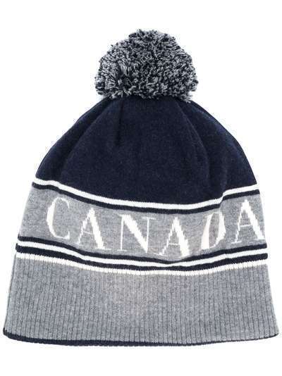 Canada Goose шапка бини с помпоном и логотипом