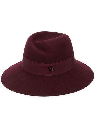 Maison Michel шляпа-федора с металлическим логотипом