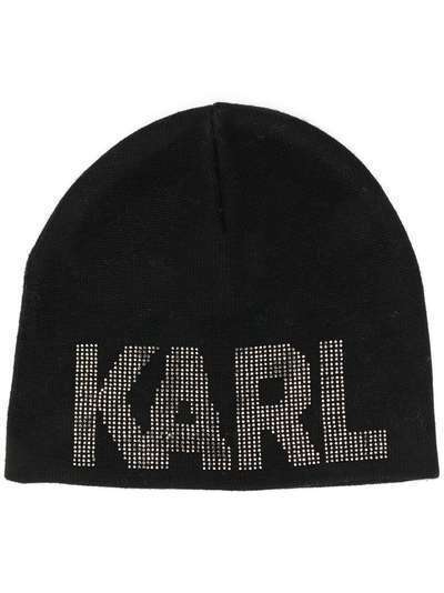 Karl Lagerfeld декорированная шапка бини с логотипом