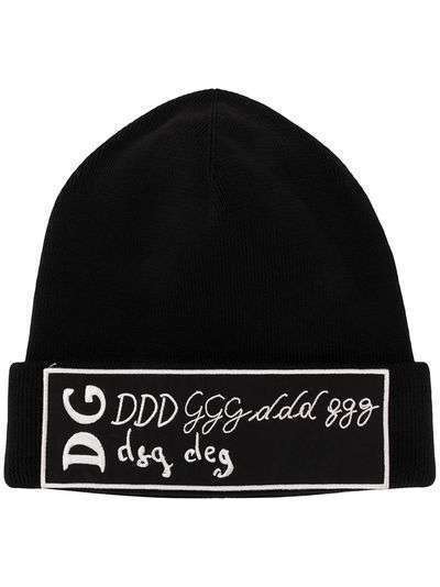 Dolce & Gabbana шапка бини с нашивкой-логотипом