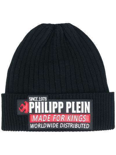 Philipp Plein шапка бини с нашивкой-логотипом