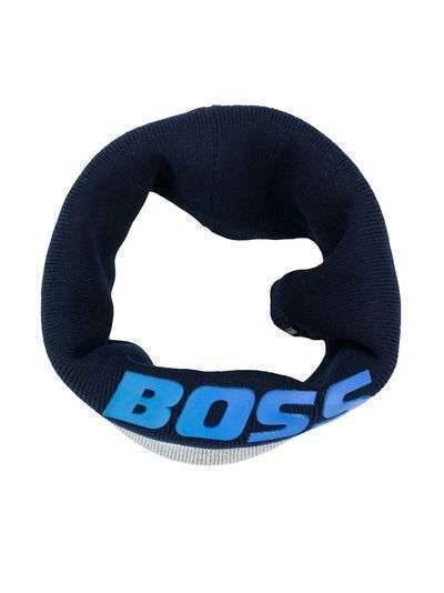 Boss Kids logo print round scarf