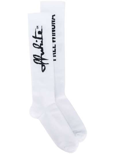 Off-White длинные носки с принтом