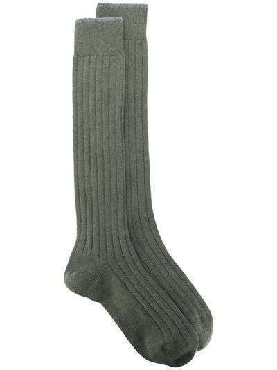 Brunello Cucinelli кашемировые носки в рубчик