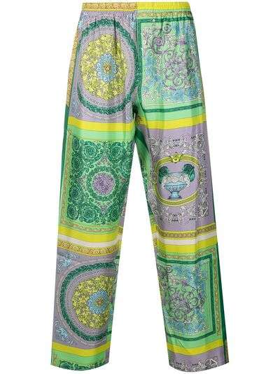 Versace пижамные брюки с принтом Baroque