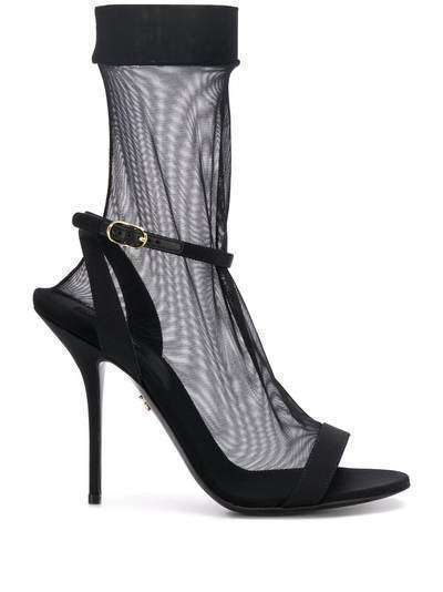 Dolce & Gabbana прозрачные босоножки-носки на шпильке