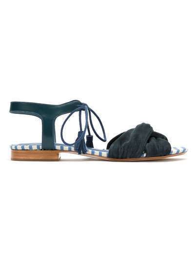 Sarah Chofakian lace up suede sandals