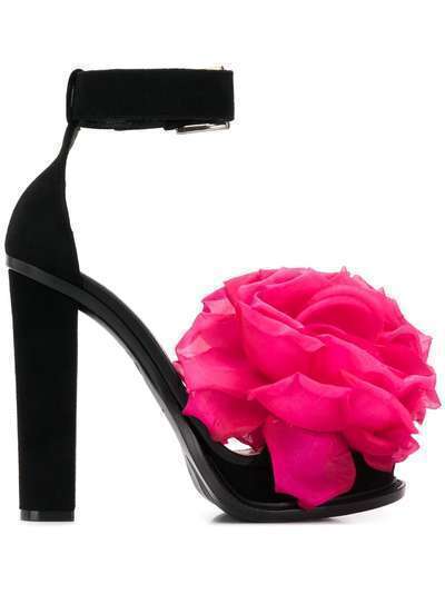 Alexander McQueen flower appliqué sandals