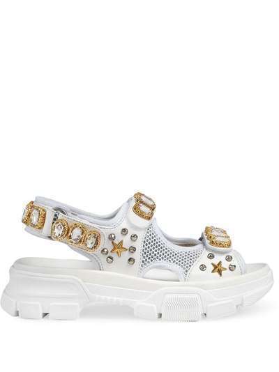 Gucci сандалии с декором из кристаллов