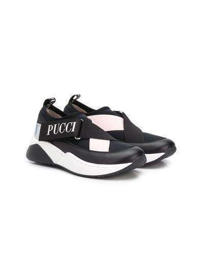 Emilio Pucci Junior кроссовки с перекрестными ремешками
