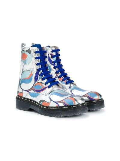 Emilio Pucci Junior ботинки с абстрактным принтом