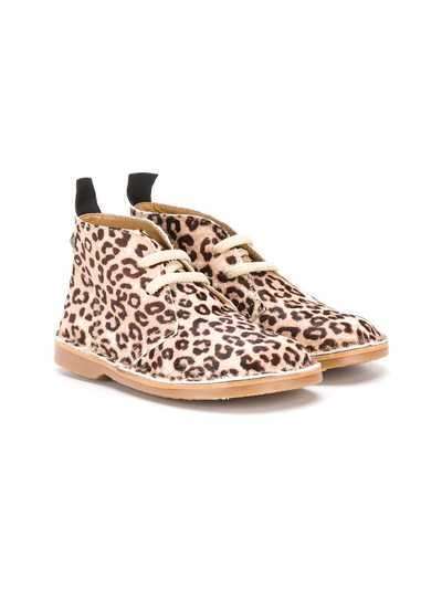 Douuod Kids ботинки с леопардовым принтом