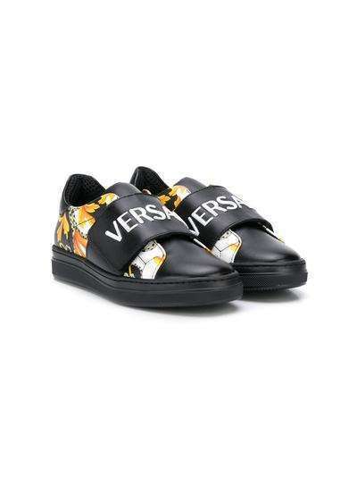 Young Versace кроссовки на липучках с принтом Baroque