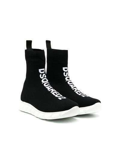 Dsquared2 Kids кроссовки-носки с жаккардовым логотипом