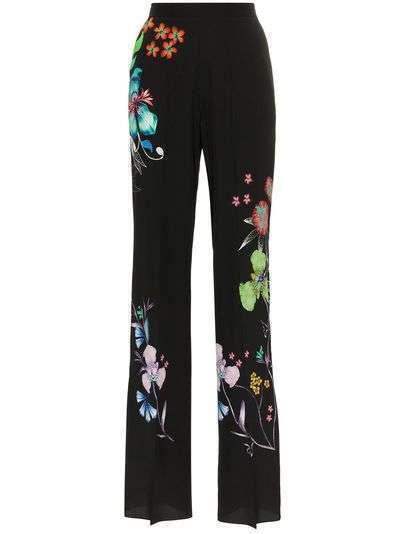Etro широкие брюки с цветочным принтом