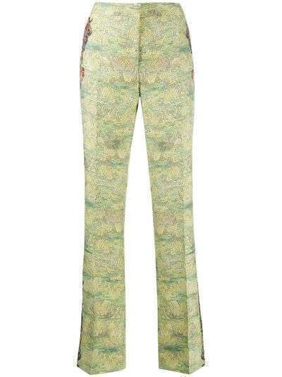 Moschino расклешенные брюки с цветочным узором