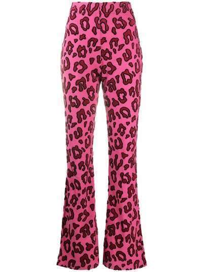 AMBUSH расклешенные брюки с леопардовым принтом