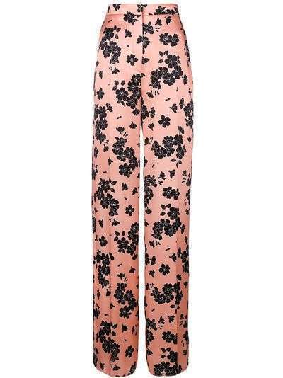 Rochas брюки с завышенной талией и цветочным рисунком