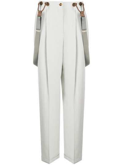 Giorgio Armani брюки со складками и съемными подтяжками
