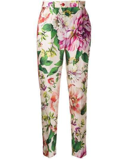 Dolce & Gabbana брюки кроя слим с цветочным узором