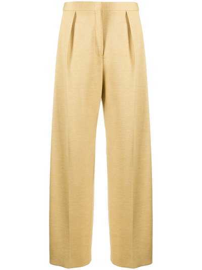 Jil Sander брюки с завышенной талией и складками