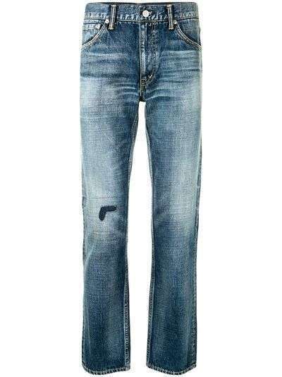 visvim узкие джинсы с эффектом потертости