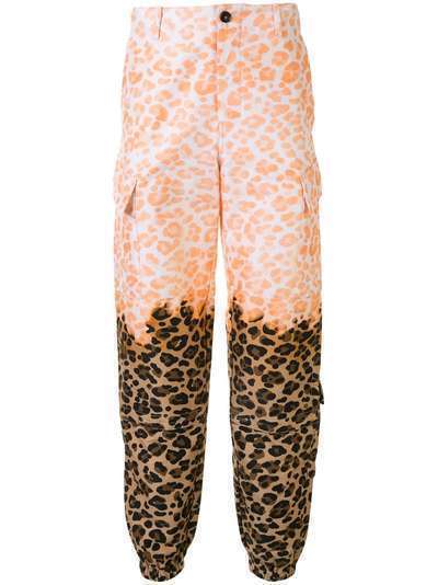 MSGM брюки карго с леопардовым принтом