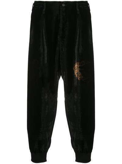 Yohji Yamamoto зауженные фактурные брюки