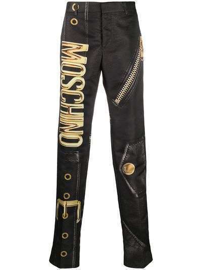 Moschino брюки с принтом Macro Biker