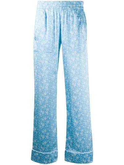 GANNI прямые брюки с цветочным принтом