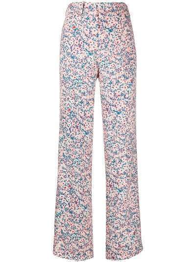 Nº21 брюки широкого кроя с цветочным принтом