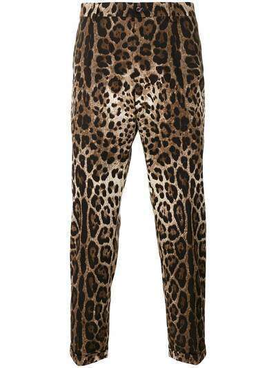 Dolce & Gabbana брюки с леопардовым принтом