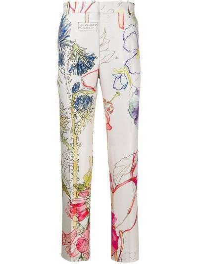 Alexander McQueen брюки с цветочным принтом