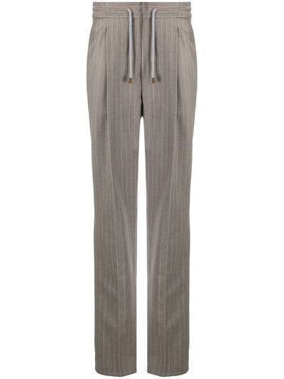 Brunello Cucinelli полосатые брюки с эластичным поясом