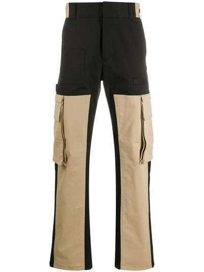Fendi брюки карго в стиле колор-блок