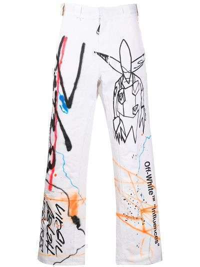 Off-White брюки Futura Alien с принтом