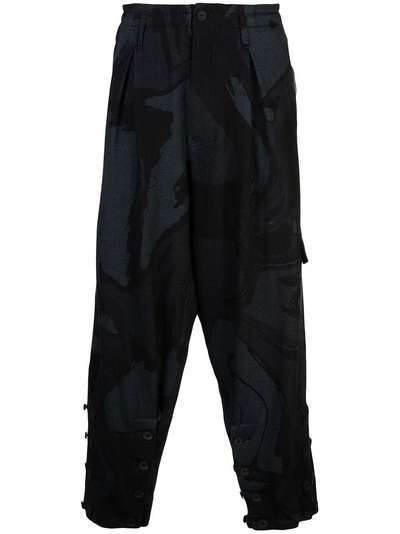 Yohji Yamamoto брюки карго в стиле колор-блок
