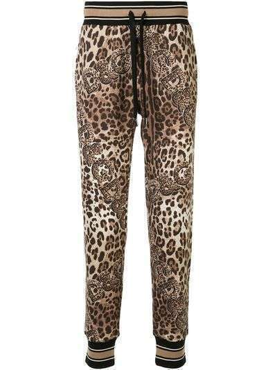 Dolce & Gabbana спортивные брюки с леопардовым принтом