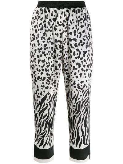 Pinko укороченные спортивные брюки с леопардовым принтом