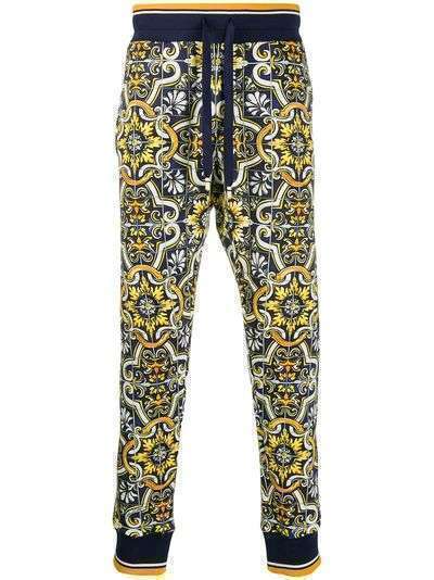 Dolce & Gabbana спортивные брюки с принтом Maiolica