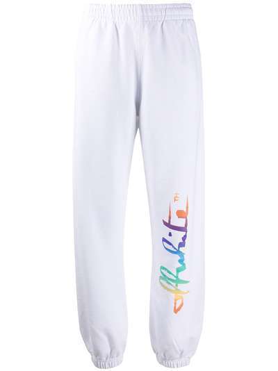 Off-White спортивные брюки с логотипом Rainbow