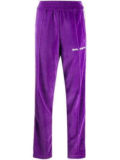 Palm Angels CHENILLE TRACK PANTS PURPLE WHITE