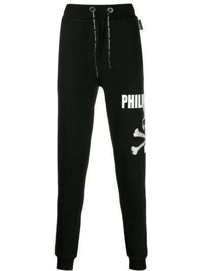 Philipp Plein спортивные брюки с декором Skull